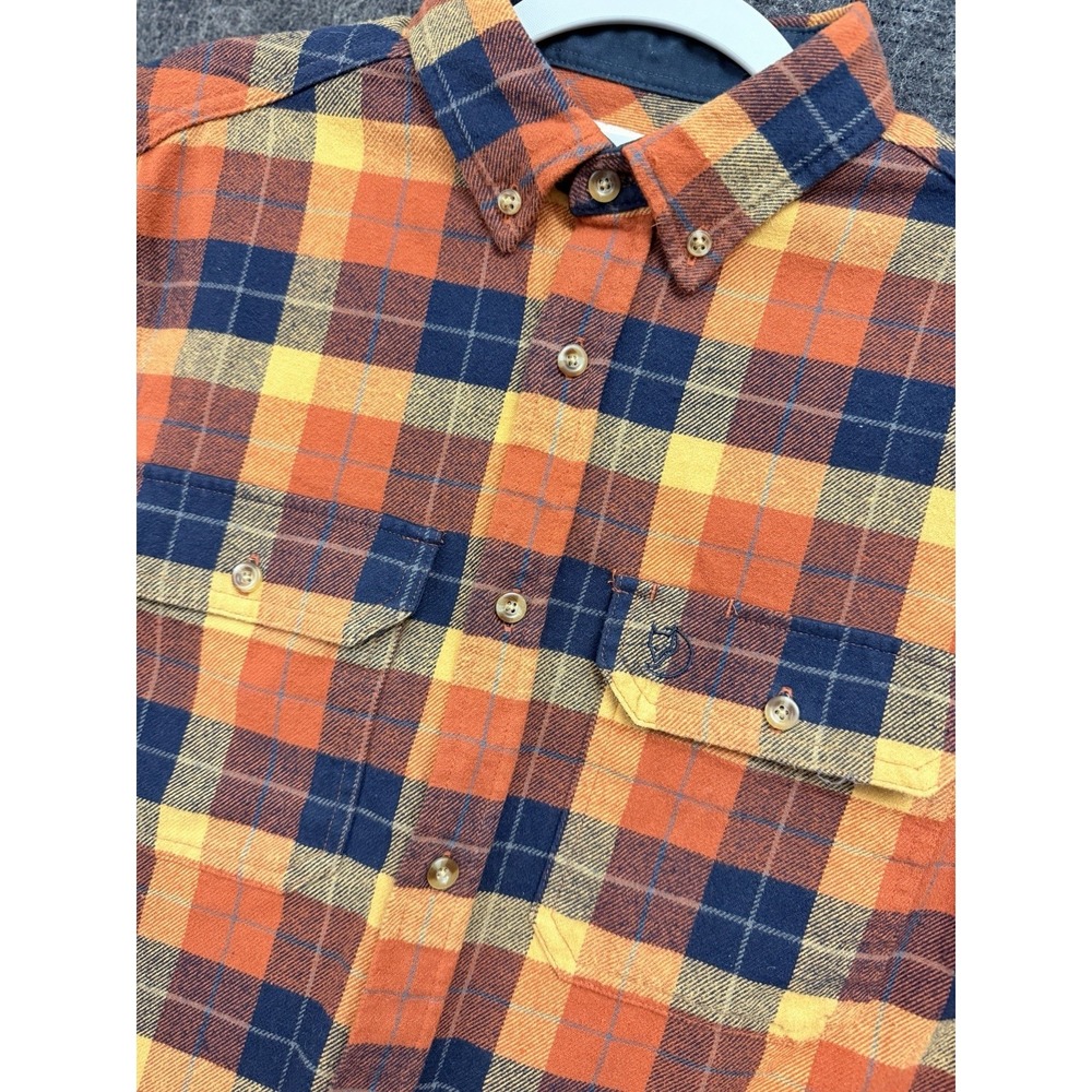 FJALLRAVEN Singi Heavyweight Flannel Shirt Autumn Leaf Navy Men's Small